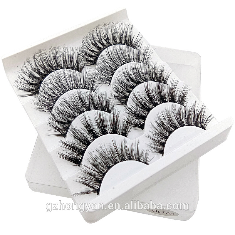 5 pairs of 3D false eyelashes, hot selling in Europe and America, natural soft, three-dimensional, multi-layered thick eyelashes